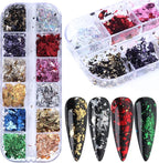 Holographic Nail Glitter Foils, 12 Colors Sparkly Ultra-Thin Aluminum Foil Nail - Image 6