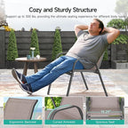 Patio Chairs Set of 4, Easily Set Up Stackable Outdoor Dining Chairs with High Back and Wide Seat, All Weather Breathable Outdoor Chairs Set of 4 with Metal Frame for Backyard Deck Pool, Brown - Image 7