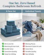 Casa Platino 8 Pcs 100% Cotton Luxury Towel Set - Image 6
