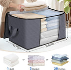 Fab totes Storage Bags, Clothes Blanket Storage Bins Foldable Closet Organizers - Image 2