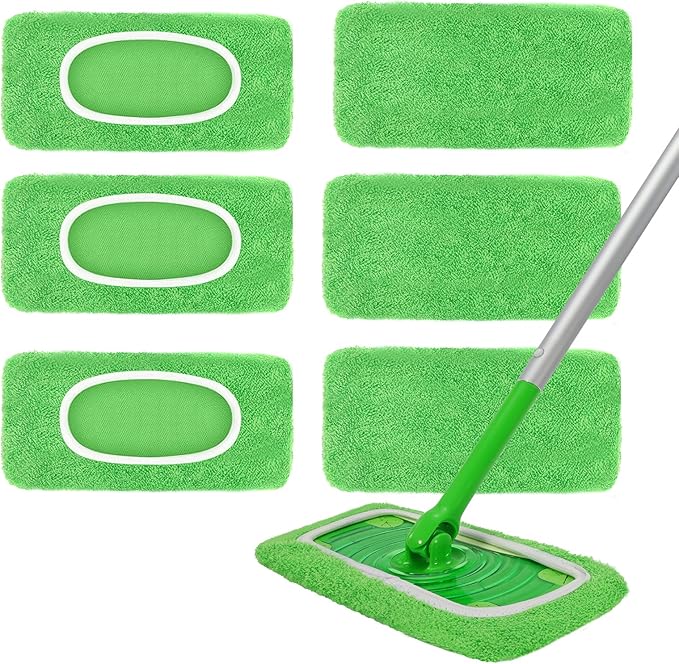 6 Pack Reusable Microfiber Mop Pads by Unknown