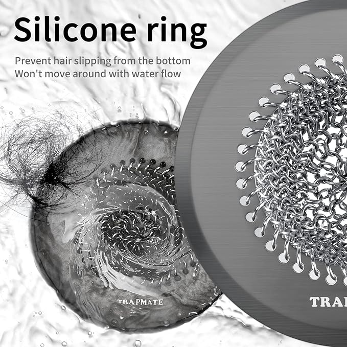TRAPMATE Shower Hair Drain Catcher, Easy Clean Bathtub Drain Hair Catcher - Image 4