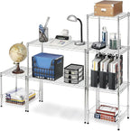 Xcity Storage Shelves, 1 Tier Heavy Duty Metal Shelving Unit, 350 LBS Capacity Adjustable Steel Wire Shelf Organizer for Pantry, Kitchen, Garage, 14" D x 14" W x 15" H, Chrome - Image 7