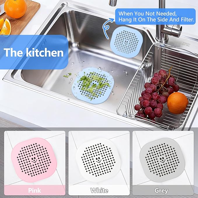 6 Pack Hair Stopper for Shower Drain Shower Drain Hair Catcher, Hair Trap for - Image 7