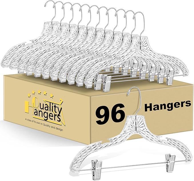 Quality Clear Plastic Skirt Hangers by QualityHangers