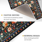 Floral Microfiber Dish Drying Mat Large Absorbent Dish Drainer Rack Pad - Image 3