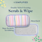 Simplified 5-Pack Scrub & Wipe 2-in-1 Dishwashing Sponges - Image 5