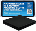 Microfiber Wholesale Premium TV Screen Cleaning Cloth Black | 14”x14” | 3pk | by MicrofiberWholesale