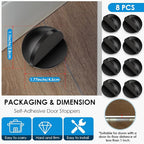 8 Pcs Self Adhesive Door Stoppers, Stainless Steel Floor Door Stop Wall - Image 2