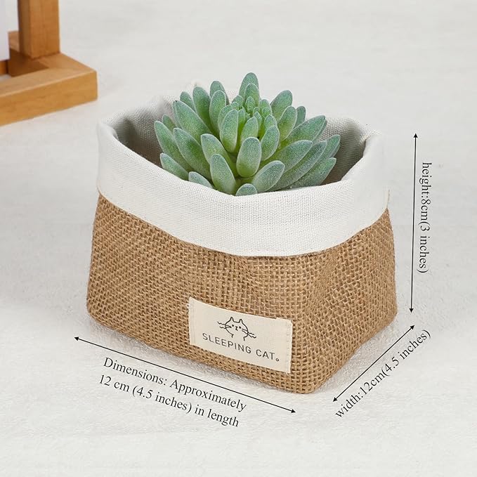 Small Cotton and Linen Hanging Storage Basket Wall Hanging Storage Bags - Image 2