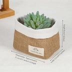 Small Cotton and Linen Hanging Storage Basket Wall Hanging Storage Bags - Image 2