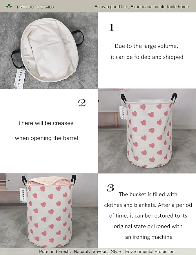 Round waterproof laundry basket, foldable storage basket, laundry Hampers - Image 5
