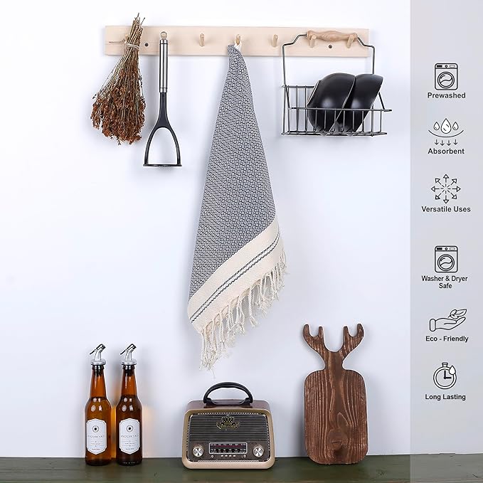 Evelynen Turkish Hand Towels for Bathroom & Kitchen Towels Decorative Set of 2 - Image 4