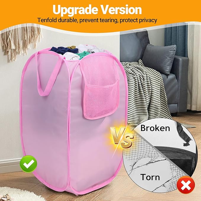 Foldable Laundry Basket, Pop Up Laundry Hamper - Image 6