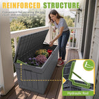 Greesum Outdoor Storage Box 82 Gallon Storage Bin with Lid for Patio Furniture, Garden Tools, Pool Supplies, Waterproof and UV Resistant, Lockable, Gray - Image 5