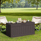 JUMMICO 78 Gallon Outdoor Deck Box Large Resin Storage Box for Patio Furniture Cushions and Garden Tools (Brown) - Image 7