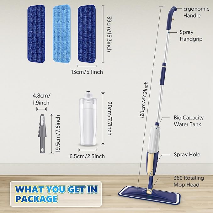 Spray Mops for Hardwood Floor Cleaning: MEXERRIS Wet Mops Dry Dust Mop - Image 7