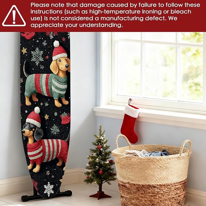 Nuxovilar Ironing Board Covers Winter Dogs in Sweaters Pattern Polyester 15x54 - Image 6