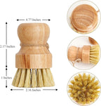Bamboo Dish Brush Scrubber 3 Pack - Image 2