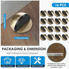 16 Pcs Self Adhesive Door Stoppers, Stainless Steel Floor Door Stop Wall - Image 2