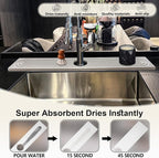 Faucet Mat For Kitchen Sink, 23.6"Diatomite Absorbent Faucet Mat, Sink Stone - Image 2