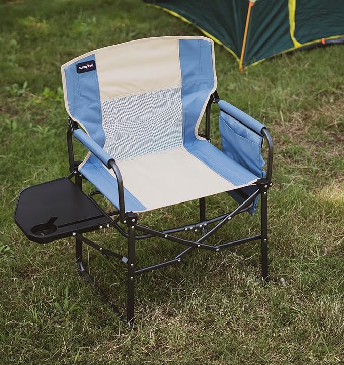 SUNNYFEEL Camping Directors Chair, Heavy Duty,Oversized Portable Folding Chair with Side Table, Pocket for Beach, Fishing,Trip,Picnic,Lawn,Concert Outdoor Foldable Camp Chairs - Image 2