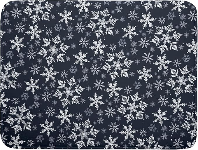 Christmas Dish Drying Mat for Kitchen Counter 24x18 Inch Xmas Snowflake Drying by Trongr