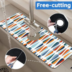 Mid-Century Drop Shapes Kitchen Sink Splash Guard Mat Absorbent Fast Drying Mat - Image 7