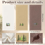 3 Pcs Mountain Hand Towels Farmhouse Decorative Bathroom Towels Set 13.3 x - Image 2