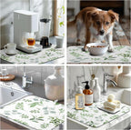 Summer Sage Green Leaves Dish Drying Mat Spring Eucalyptus Leaf Kitchen Dish - Image 7