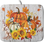 Hello Fall Dish Drying Mat for Kitchen Counter 16x18 Inch Orange Pumpkin by Giwawa