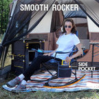 Portal Folding Camping Rocking Chair Portable Outdoor Rocker High Back Cup Holder Side Pocket Carry Bag Included, Support 300 lbs - Image 3