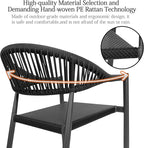 TWT Patio Dining Chairs Outdoor Stackable Dining Chairs for All Weather, Breathable Textilene Garden Outdoor Furniture for Backyard Deck (Black, Set of 4) - Image 3