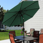 Sunnydaze Outdoor Patio Umbrella - Polyester Table Market Umbrella with Push-Button Tilt and Crank - 8 Sturdy Ribs - Green - 9ft - Image 6