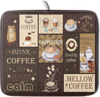 Brown Coffee Dish Drying Mat 16x18 Inch Coffee Cup Espresso Machine Pad by Giwawa