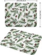 Winter Dish Drying Mat for Kitchen Counter Pine Needle Cone Festival Xmas - Image 2
