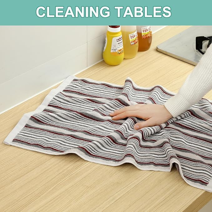 SALAS Kitchen Dish Towels for Drying Dishes, Large Cotton Kitchen Towels - Image 5