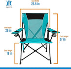Kijaro Dual Lock Portable Camping Chair - Versatile Folding Sports and Outdoor Chair for Lawn - Locks Position - Ionian Turquoise - Image 3