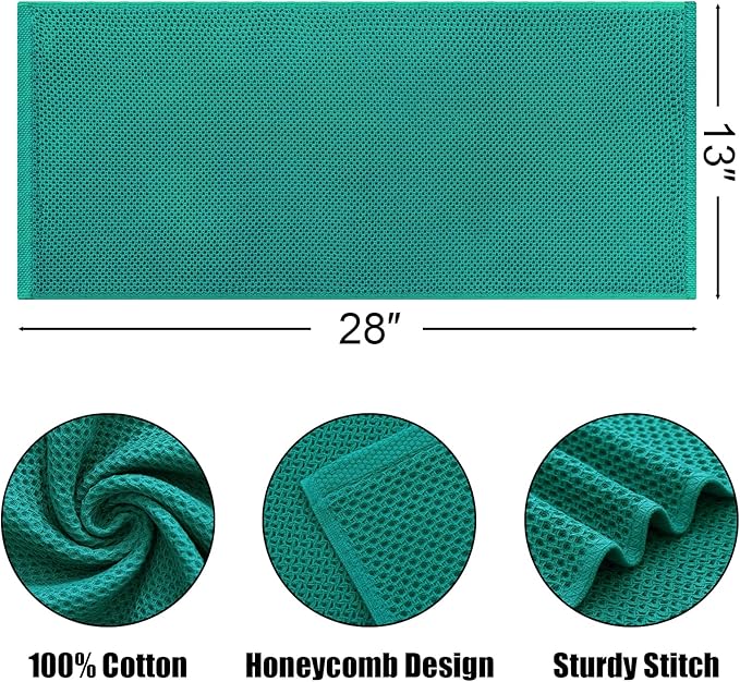 Kitinjoy 100% Cotton Waffle Weave Kitchen Hand Towels - Image 2