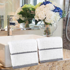 PiccoCasa Set of 2, 750 GSM Luxury White Hand Towels - Image 7