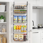 Delamu Over The Door Pantry Organizer, 5-Tier Pantry Door Organizers and Storage by DELAMU