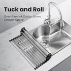 NEZUIBAN Dish Drying Rack with Roll Up and Over Sink - Image 4