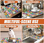 Cute Dogs Dish Drying Mat for Kitchen Counter Microfiber Absorbent Dish Kitchen - Image 7