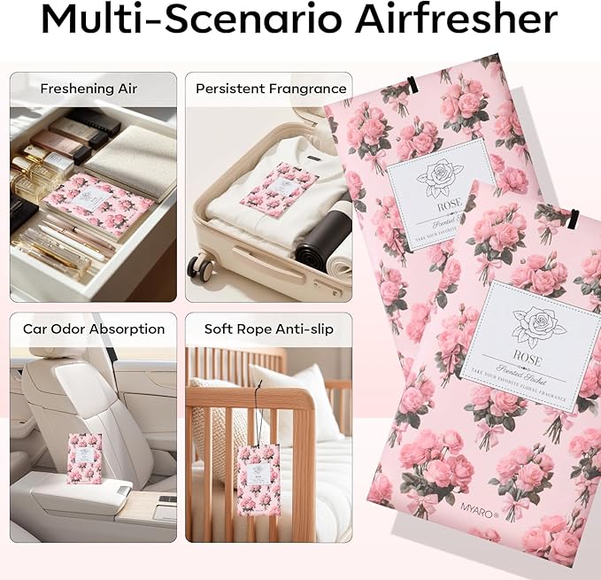 MYARO 20 Pack Rose Scented Sachets - Image 3