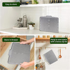 Silicone Dish Drying Mat 16x13 Multiple Usage, Easy clean, Eco-friendly - Image 6