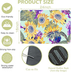 Dish Drying Mat Watercolor Sunflowers Irisflowers Floral Kitchen Mat 16"x24" - Image 4