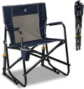 GCI Outdoor Freestyle Rocker Camping Chair | Portable Folding Rocking Chair with Solid, Durable Armrests, Drink Holder & Comfortable Backrest — Indigo Blue by GCIOUTDOOR