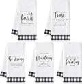 R HORSE Religious Christian Kitchen Dish Towel 5Pcs Bible Verse Scripture by RHORSE