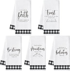 R HORSE Religious Christian Kitchen Dish Towel 5Pcs Bible Verse Scripture by RHORSE