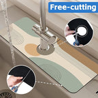 Abstract Minimalistic Geometric Kitchen Sink Splash Guard Mat Absorbent Fast - Image 7